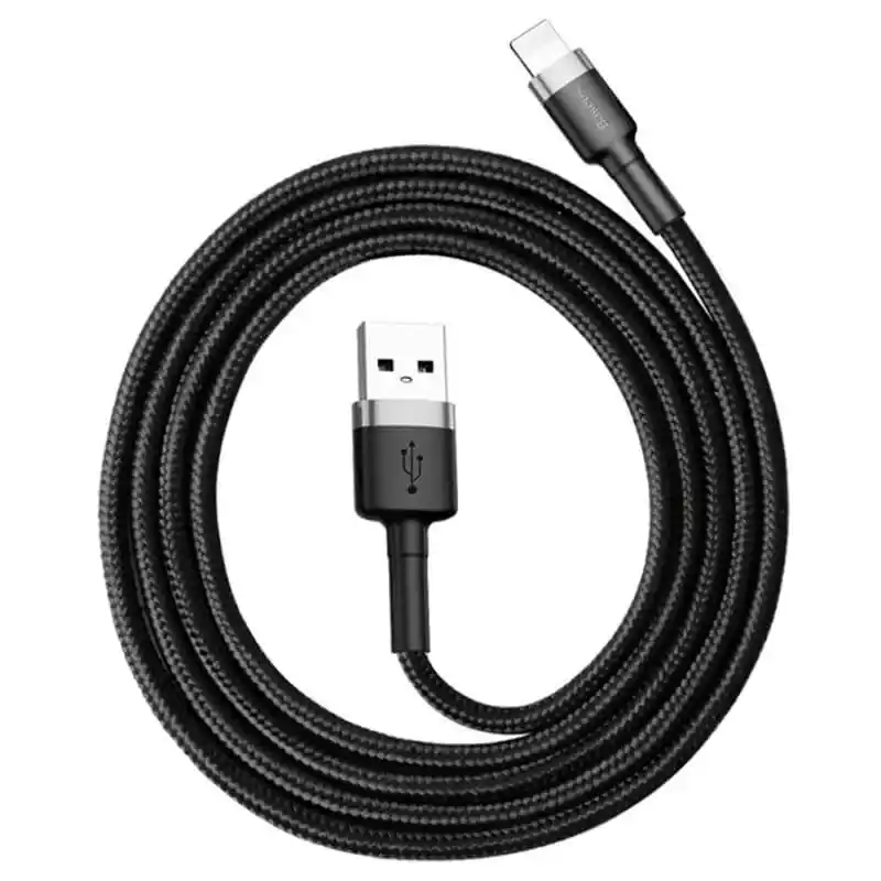 Baseus Cafule Cable USB for Lightning 2.4A 1M (CALKLF-BG1) – Gray & Black