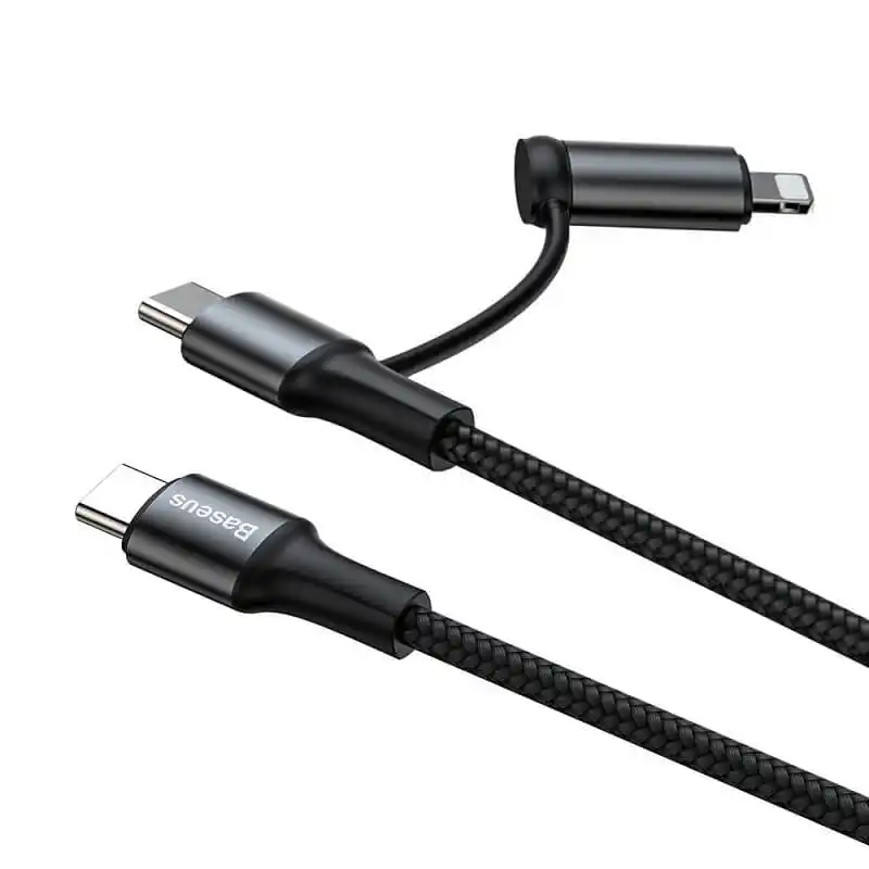 Baseus 2-in-1 Twins Cable Type-C to Type-C 60W + Lightning